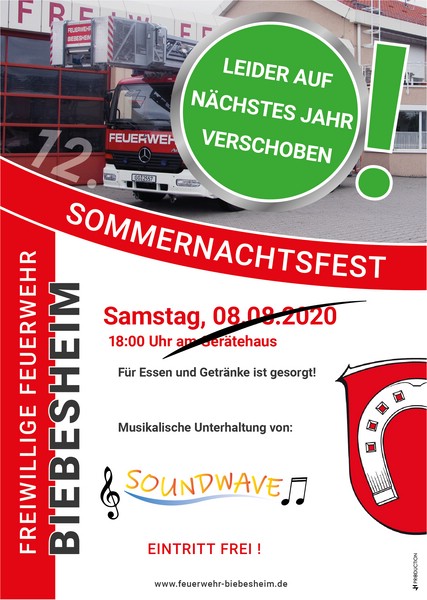 Sommernachtsfest 2020 abgesagt